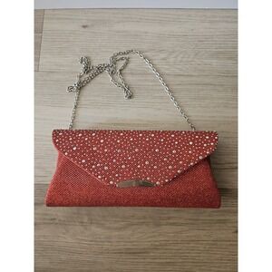 Red Rhinestone Clutch Evening Bag Sparkly Glitter Coquette Glam Prom Y2K Party